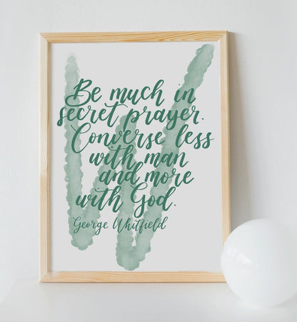 Christian print - George Whitfield Quote on Prayer And Hope Designs Print