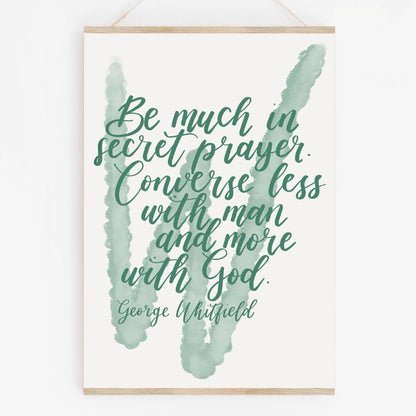 Christian print - George Whitfield Quote on Prayer And Hope Designs Print
