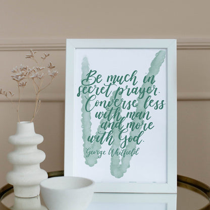 Christian print - George Whitfield Quote on Prayer And Hope Designs Print