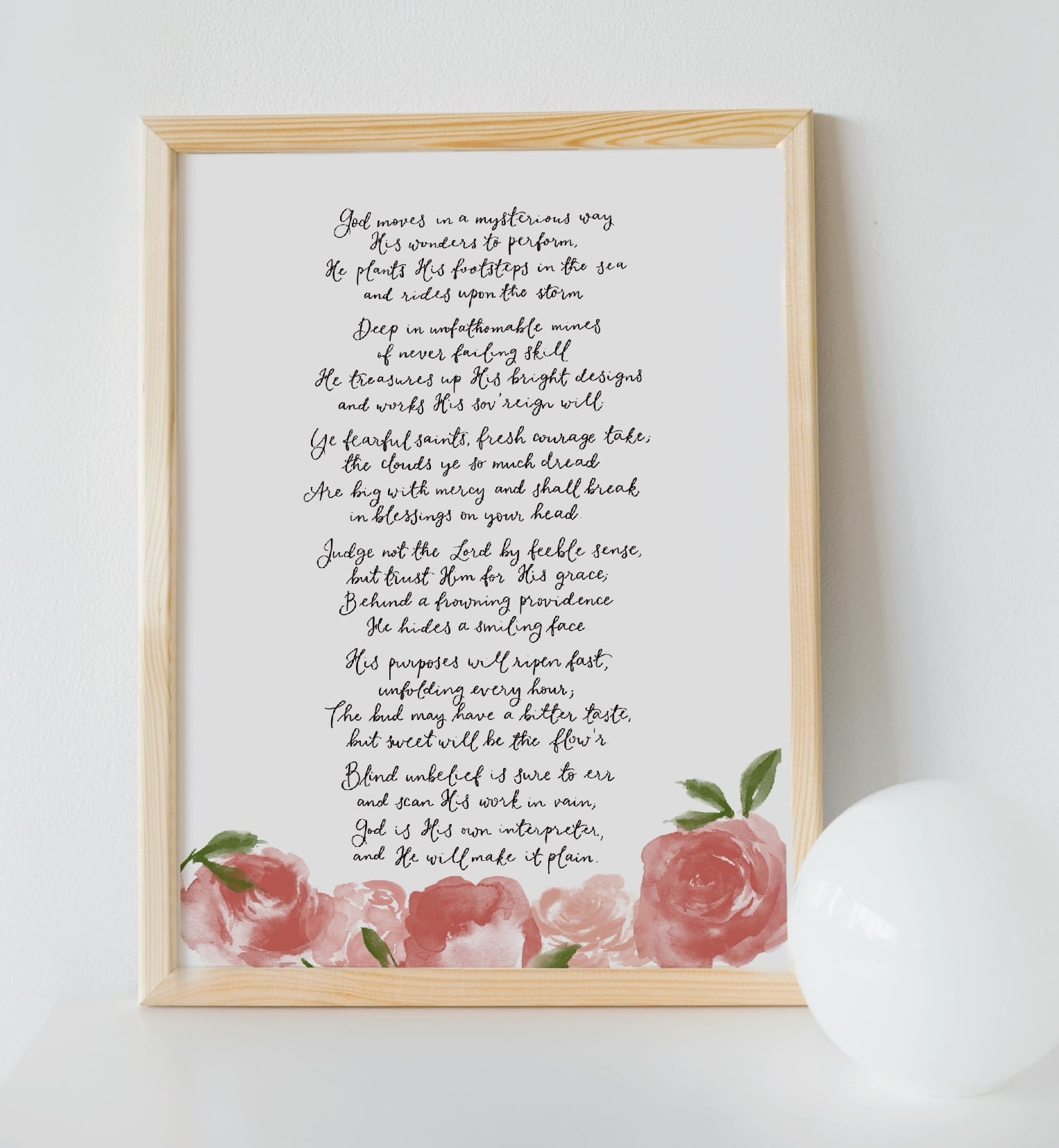 Christian Print - God Moves In A Mysterious Way Hymn And Hope Designs Print