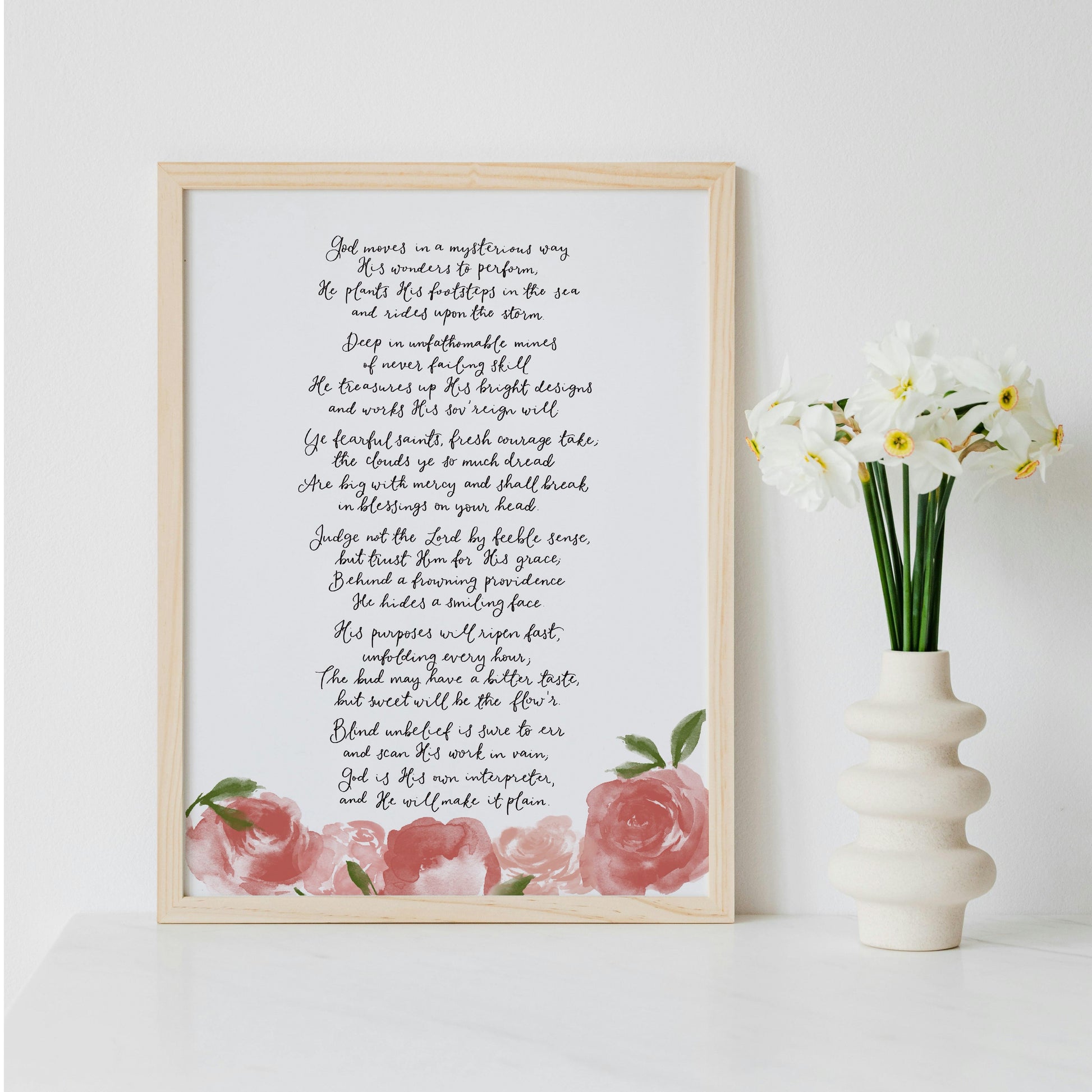 Christian Print - God Moves In A Mysterious Way Hymn And Hope Designs Print