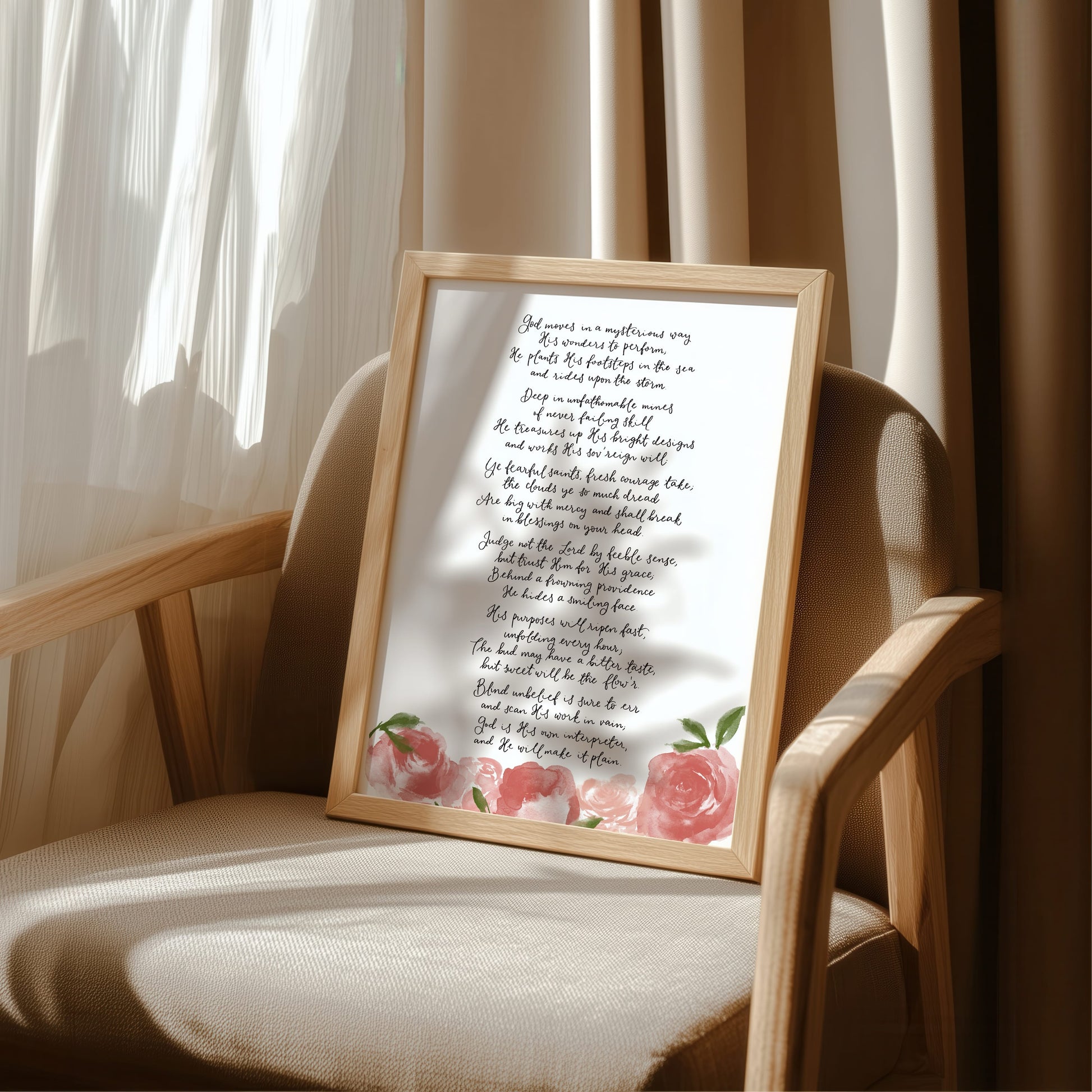 Christian Print - God Moves In A Mysterious Way Hymn And Hope Designs Print