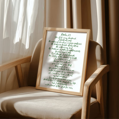 Christian Print - Handlettered Psalm 23 And Hope Designs Print