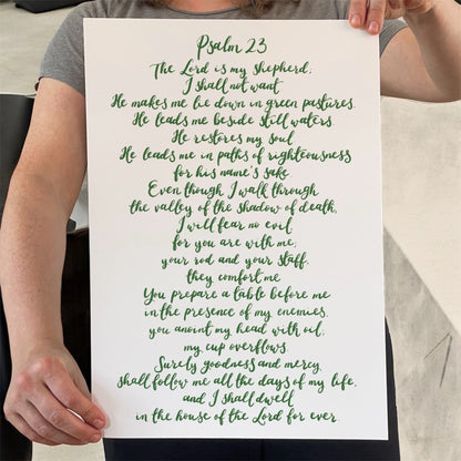 Christian Print - Handlettered Psalm 23 And Hope Designs Print
