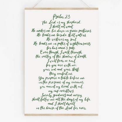 Christian Print - Handlettered Psalm 23 And Hope Designs Print