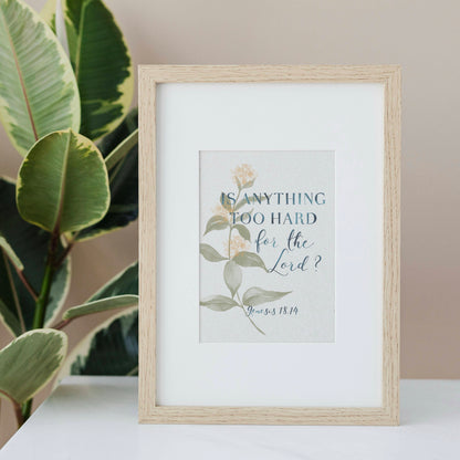 Christian Print - Is Anything Too Hard For The Lord And Hope Designs Print