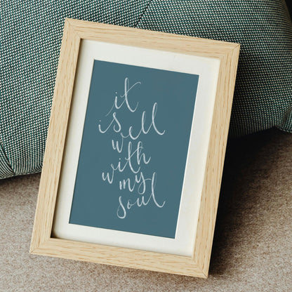 Christian Print - It Is Well Hymn - Blue And Hope Designs Print