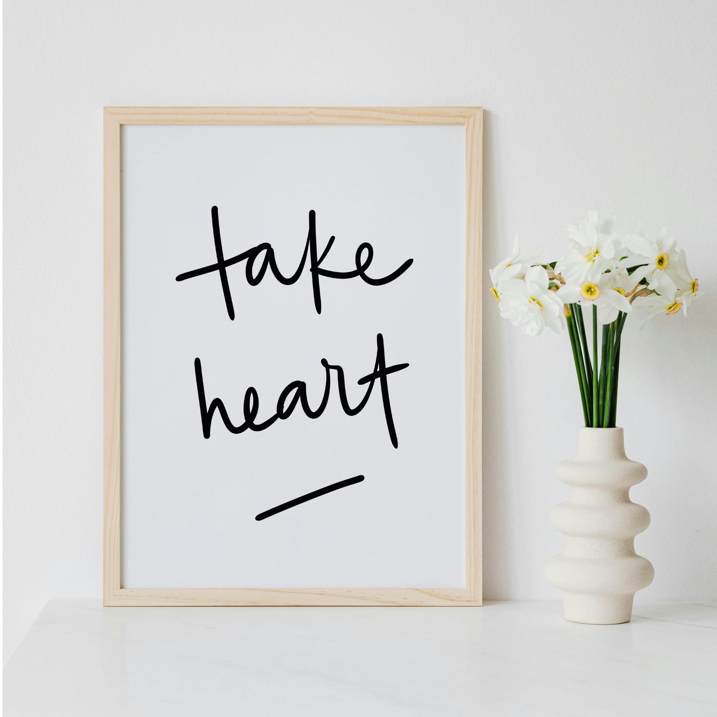 Christian Print - Monochrome Take Heart And Hope Designs Print