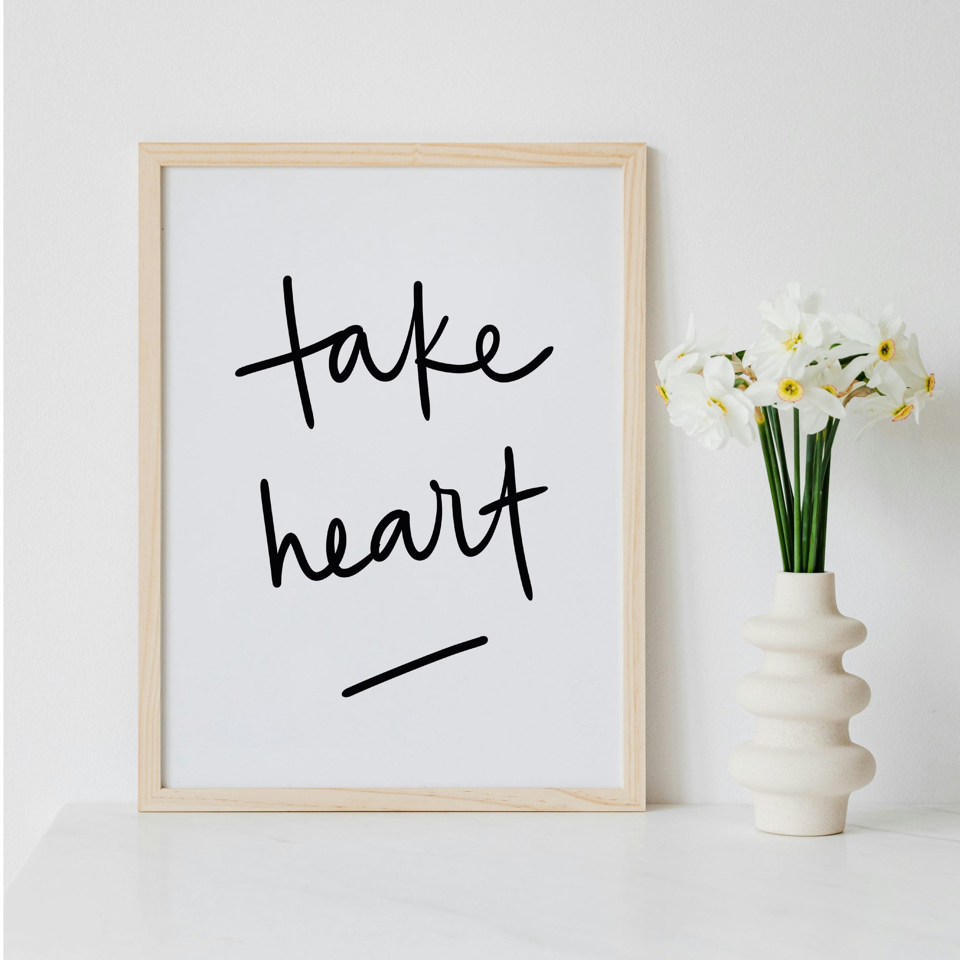 Christian Print - Monochrome Take Heart And Hope Designs Print