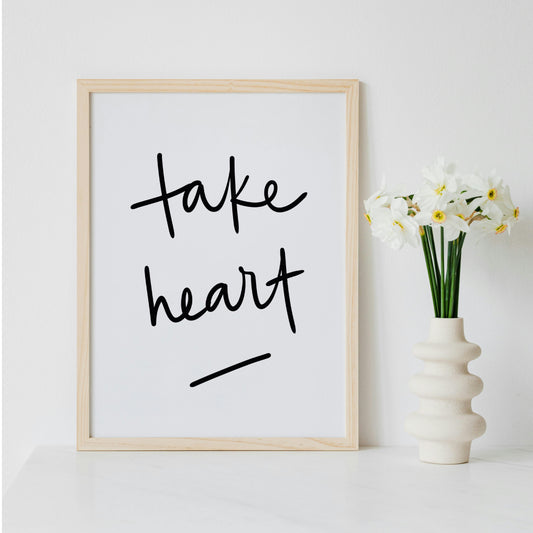 Christian Print - Monochrome Take Heart And Hope Designs Print