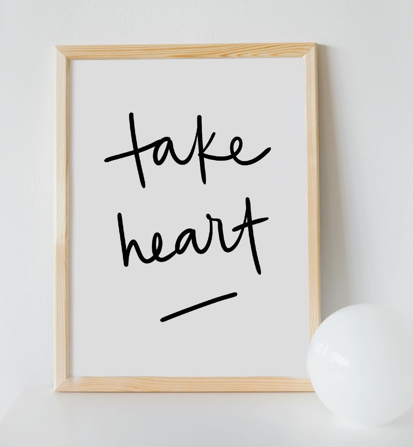 Christian Print - Monochrome Take Heart And Hope Designs Print