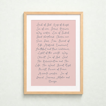 Christian Print - Names of Jesus And Hope Designs Print