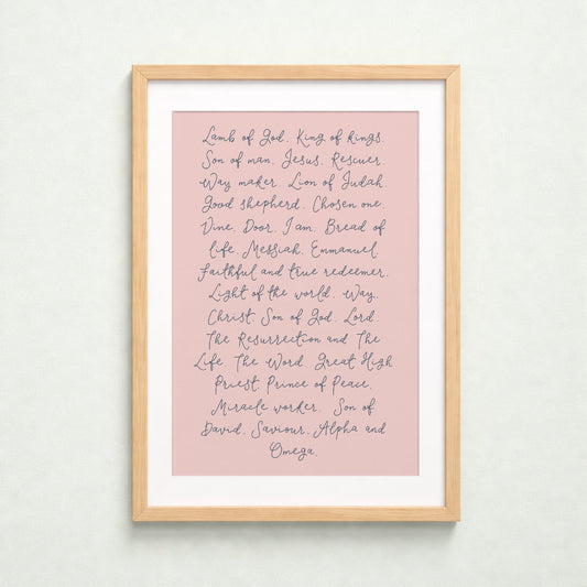 Christian Print - Names of Jesus And Hope Designs Print