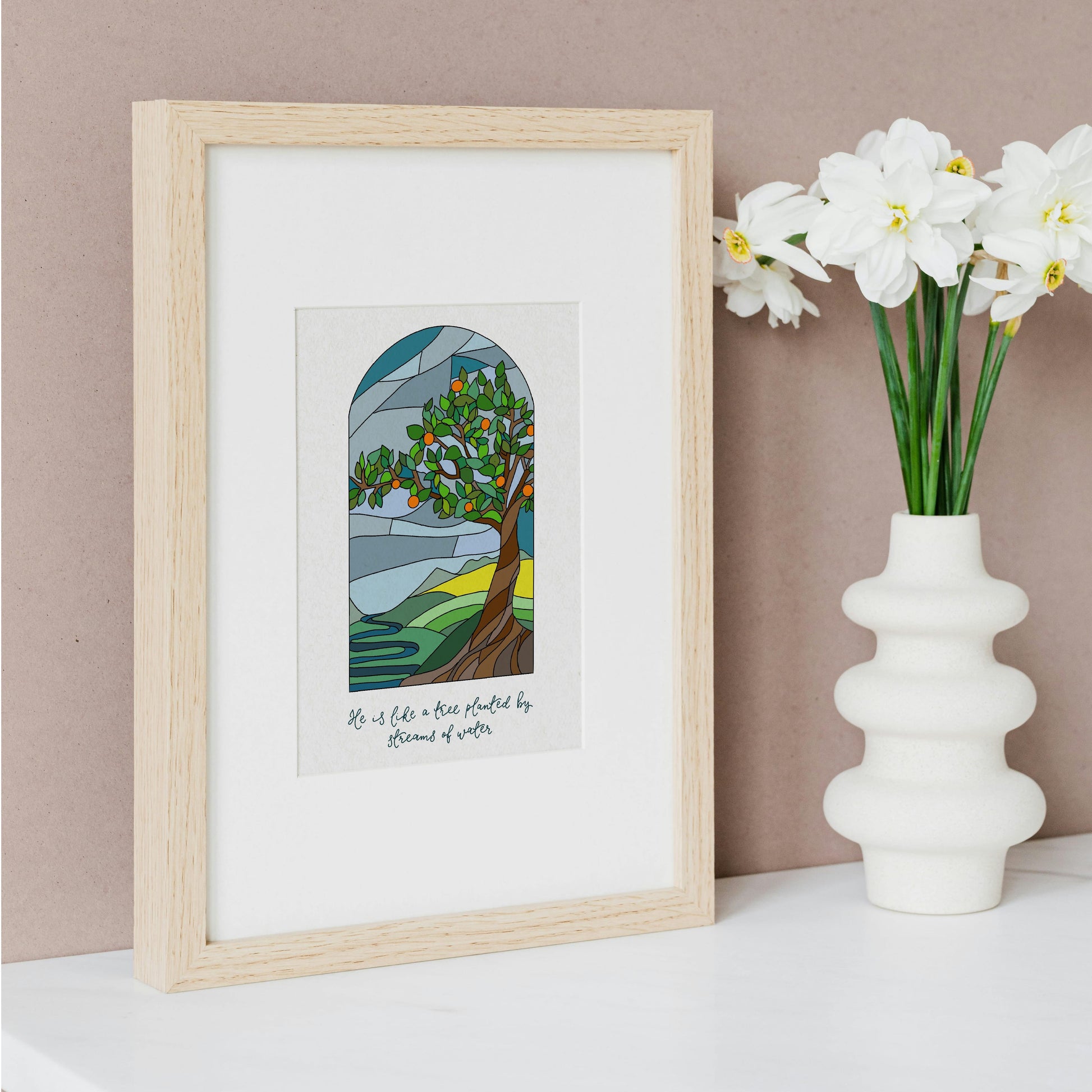 Christian Print - Psalm 1 - He Is Like A Tree And Hope Designs Print