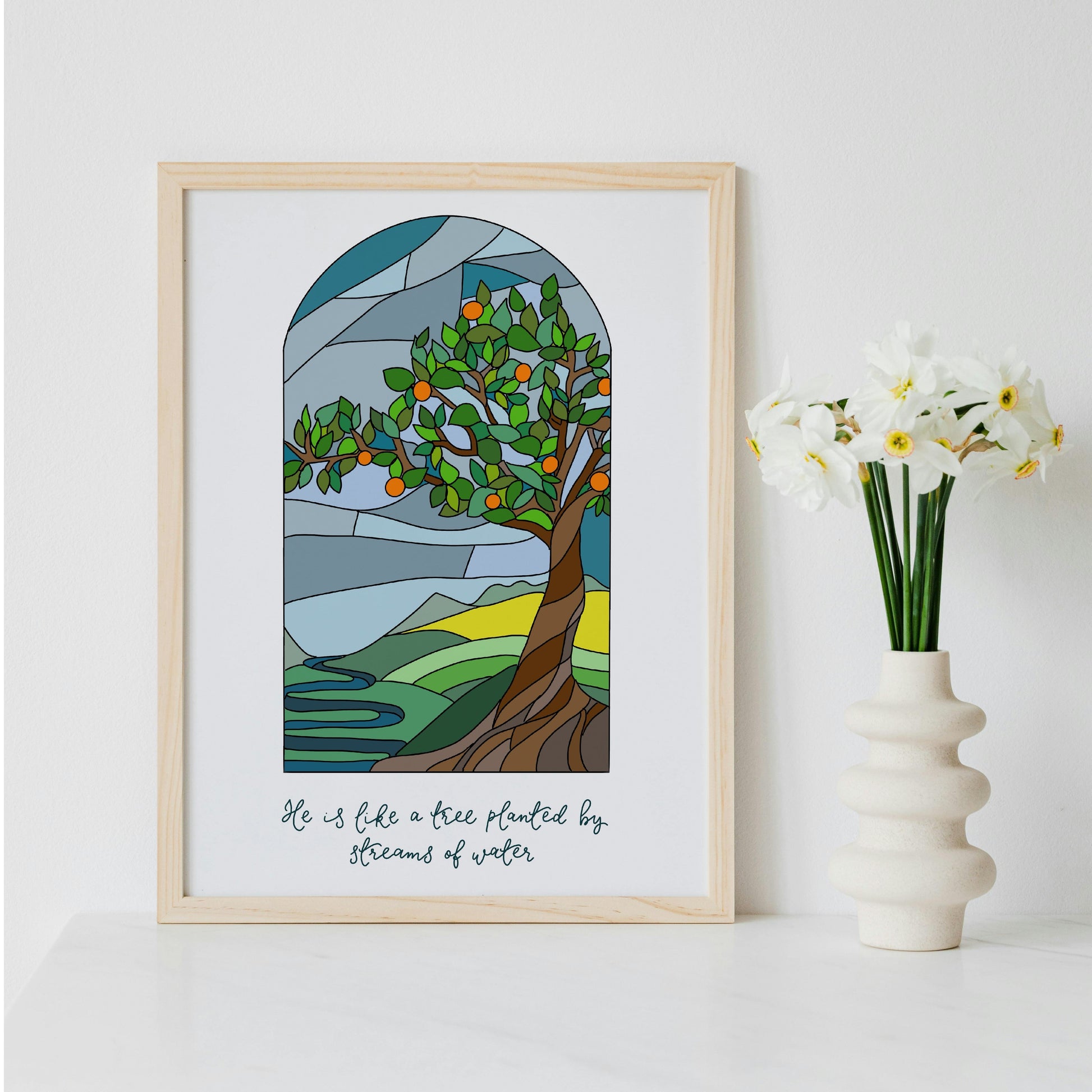 Christian Print - Psalm 1 - He Is Like A Tree And Hope Designs Print