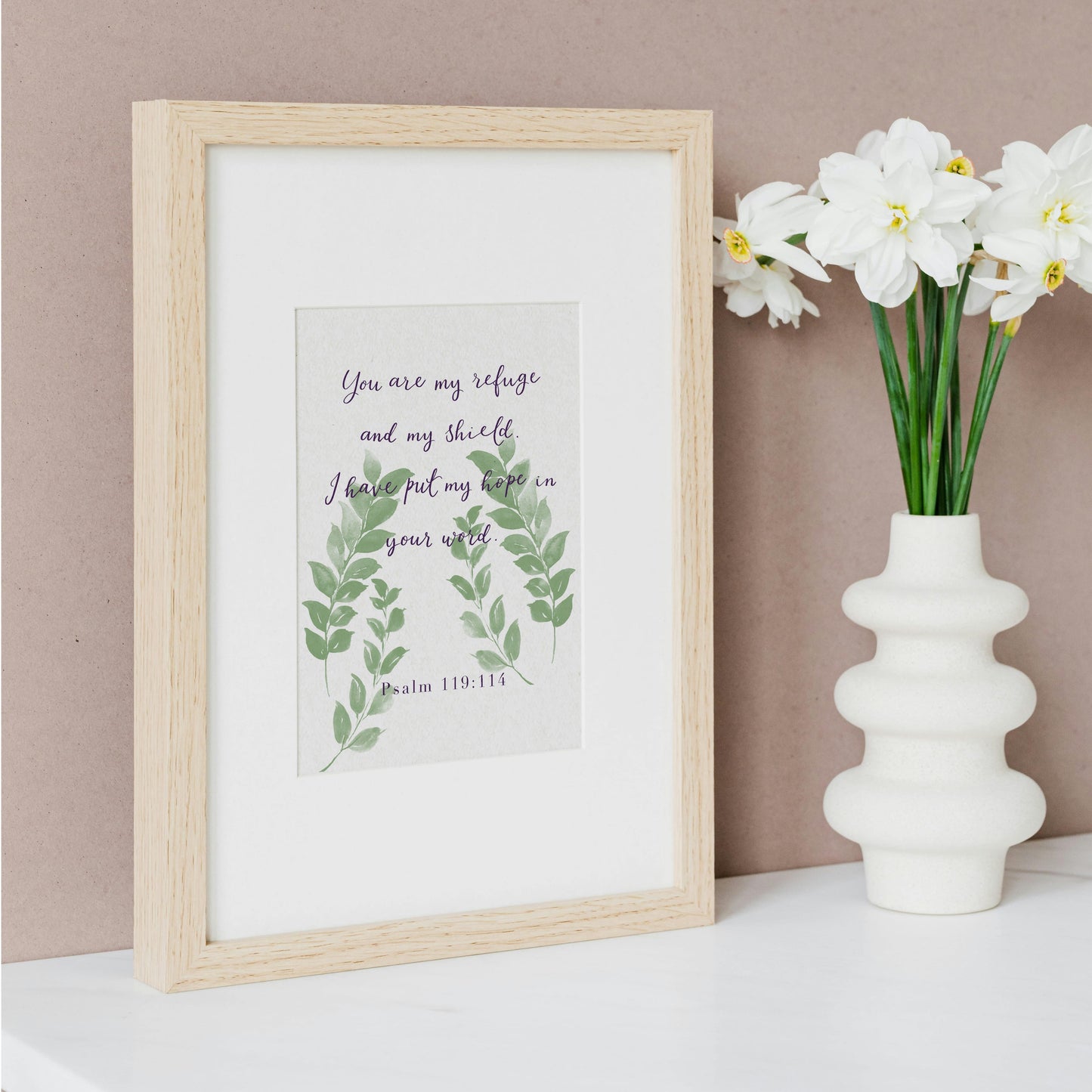 Christian Print - Psalm 119:114 And Hope Designs Posters, Prints, & Visual Artwork