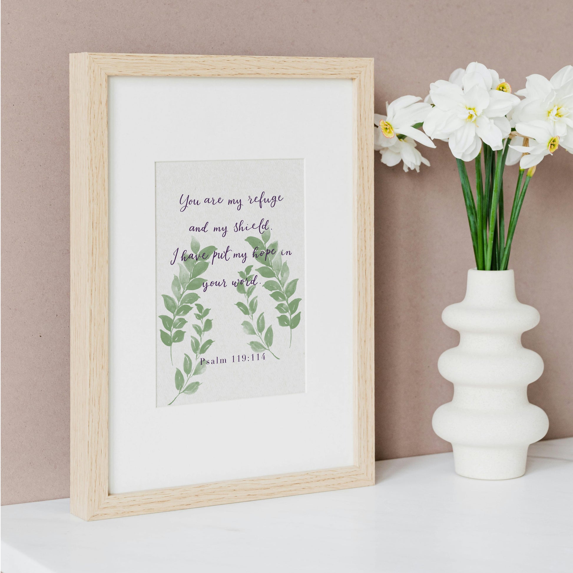 Christian Print - Psalm 119:114 And Hope Designs Posters, Prints, & Visual Artwork
