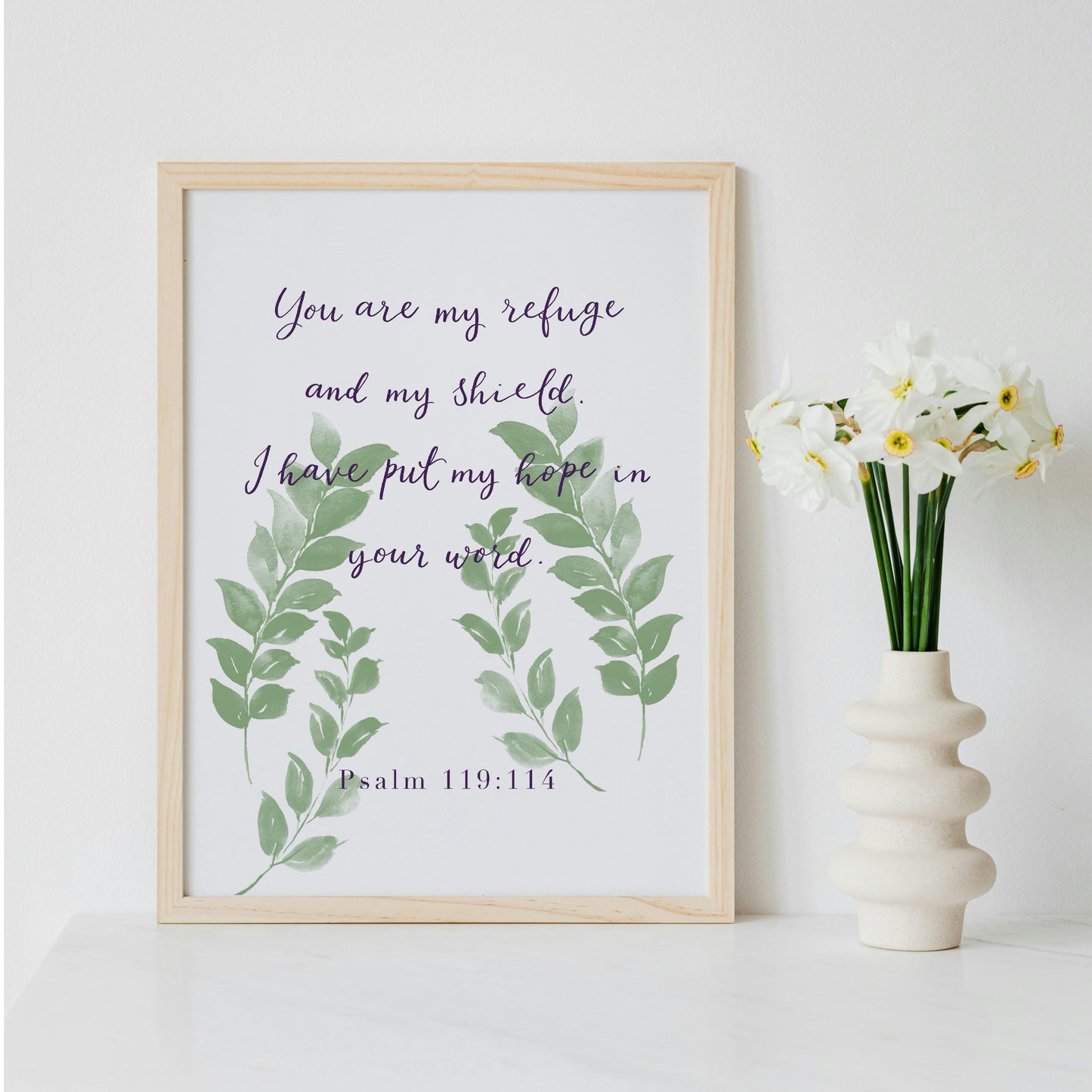 Christian Print - Psalm 119:114 And Hope Designs Posters, Prints, & Visual Artwork