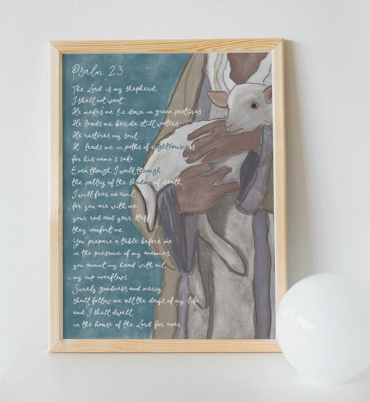 Christian Print - Psalm 23 with Shepherd And Hope Designs Print