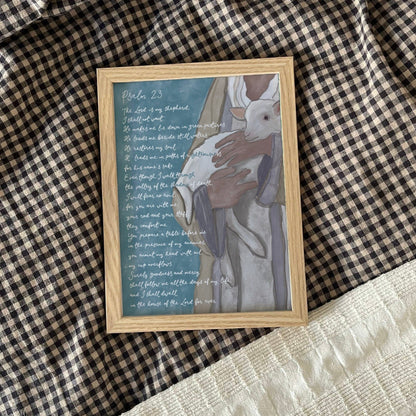 Christian Print - Psalm 23 with Shepherd And Hope Designs Print