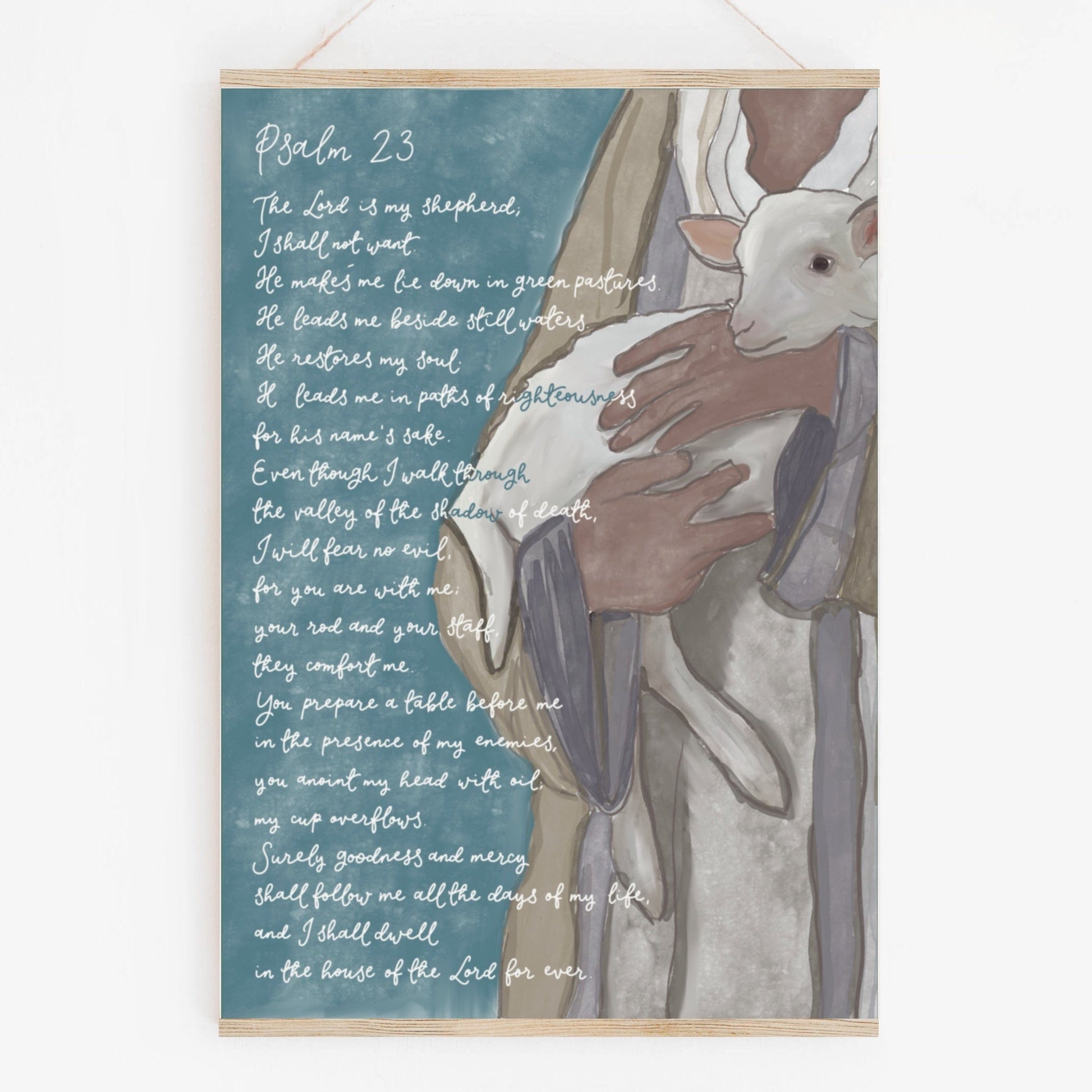 Christian Print - Psalm 23 with Shepherd And Hope Designs Print
