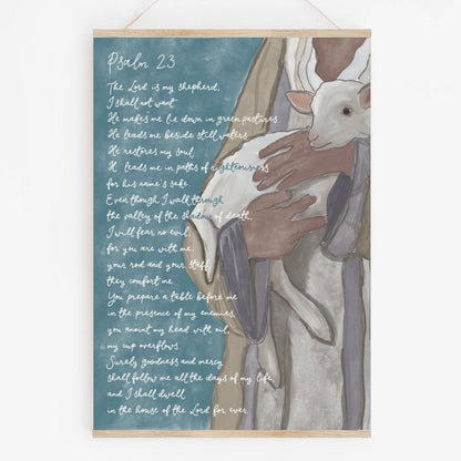 Christian Print - Psalm 23 with Shepherd And Hope Designs Print