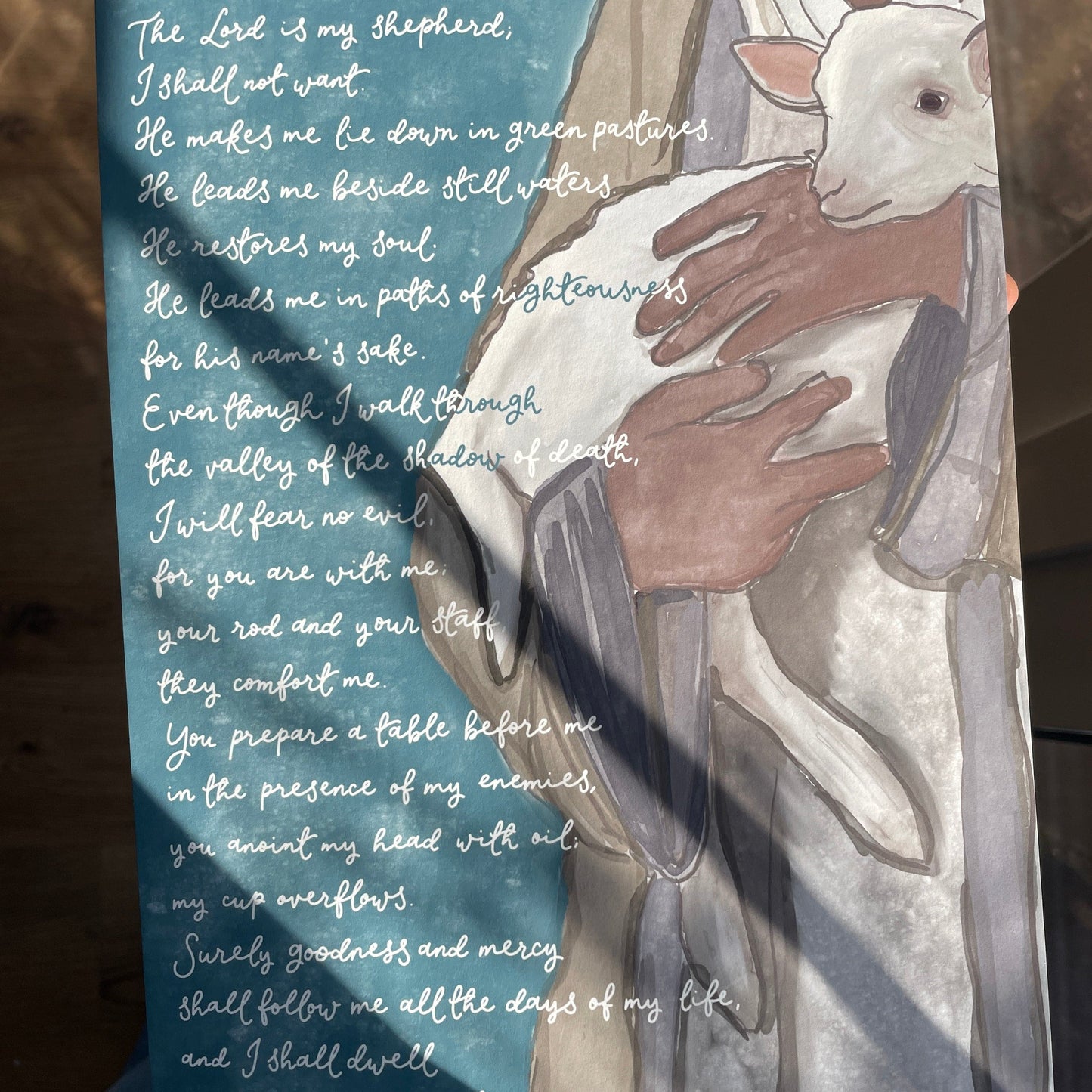 Christian Print - Psalm 23 with Shepherd And Hope Designs Print