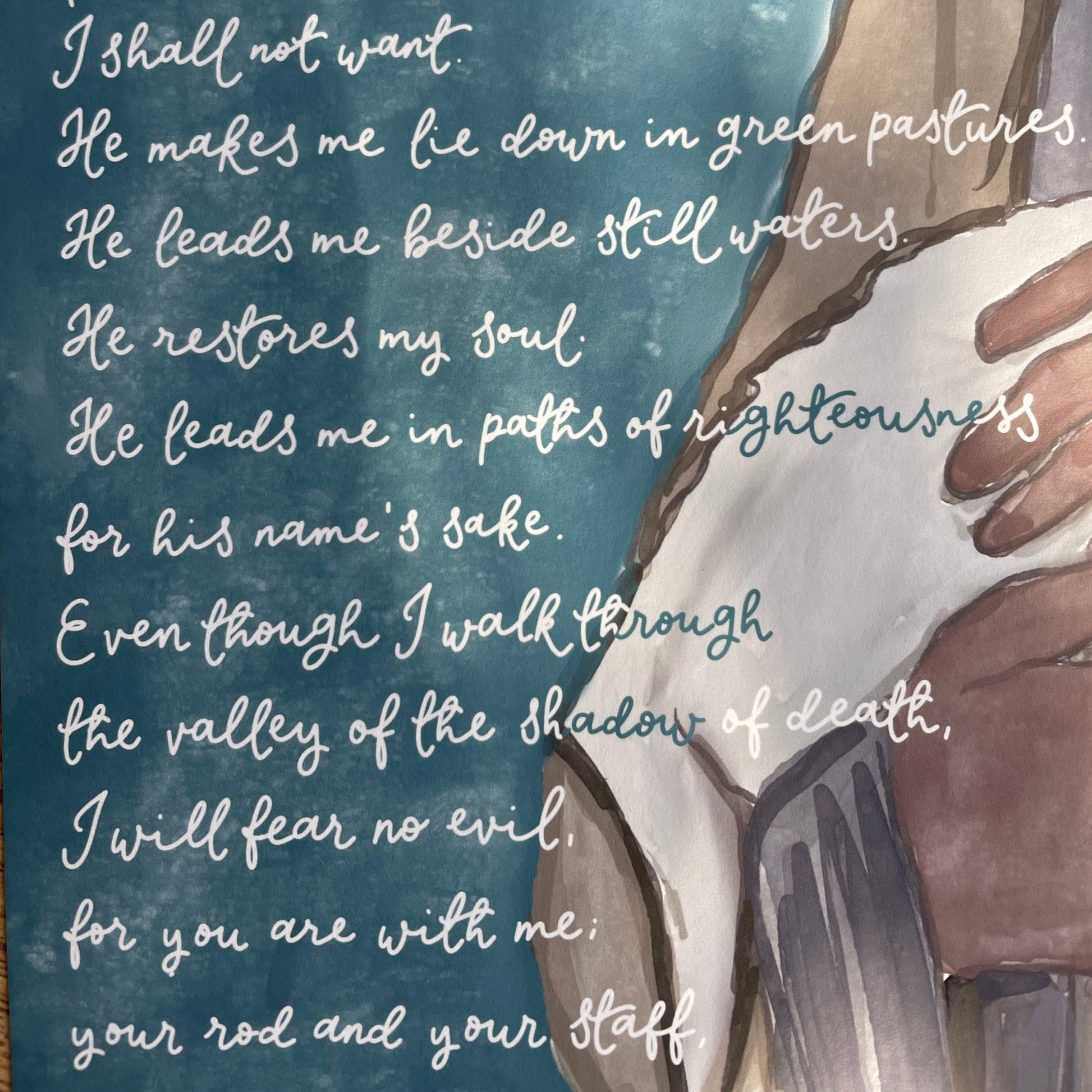 Christian Print - Psalm 23 with Shepherd And Hope Designs Print