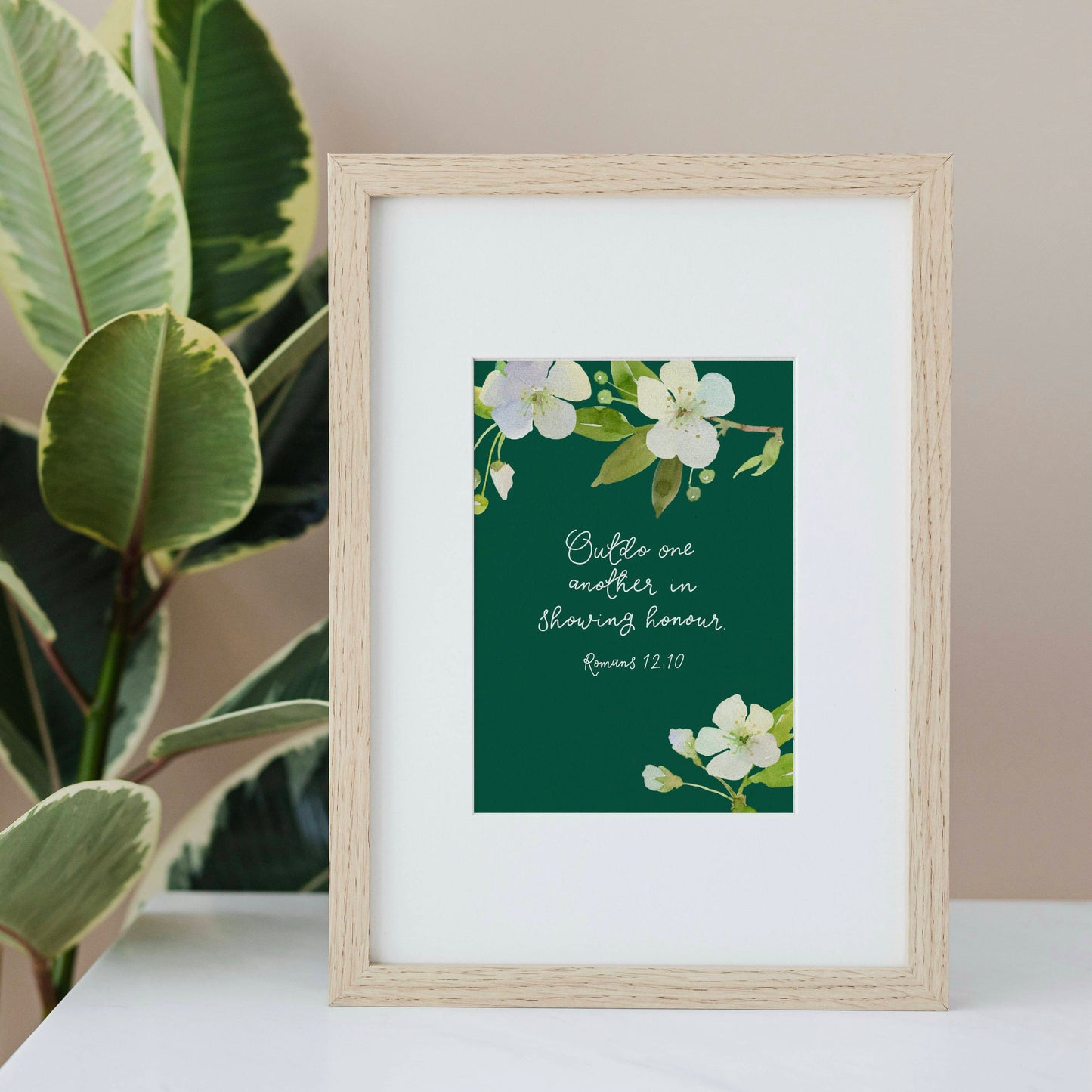 Christian Print - Romans 12:10 - Outdo One Another And Hope Designs Print