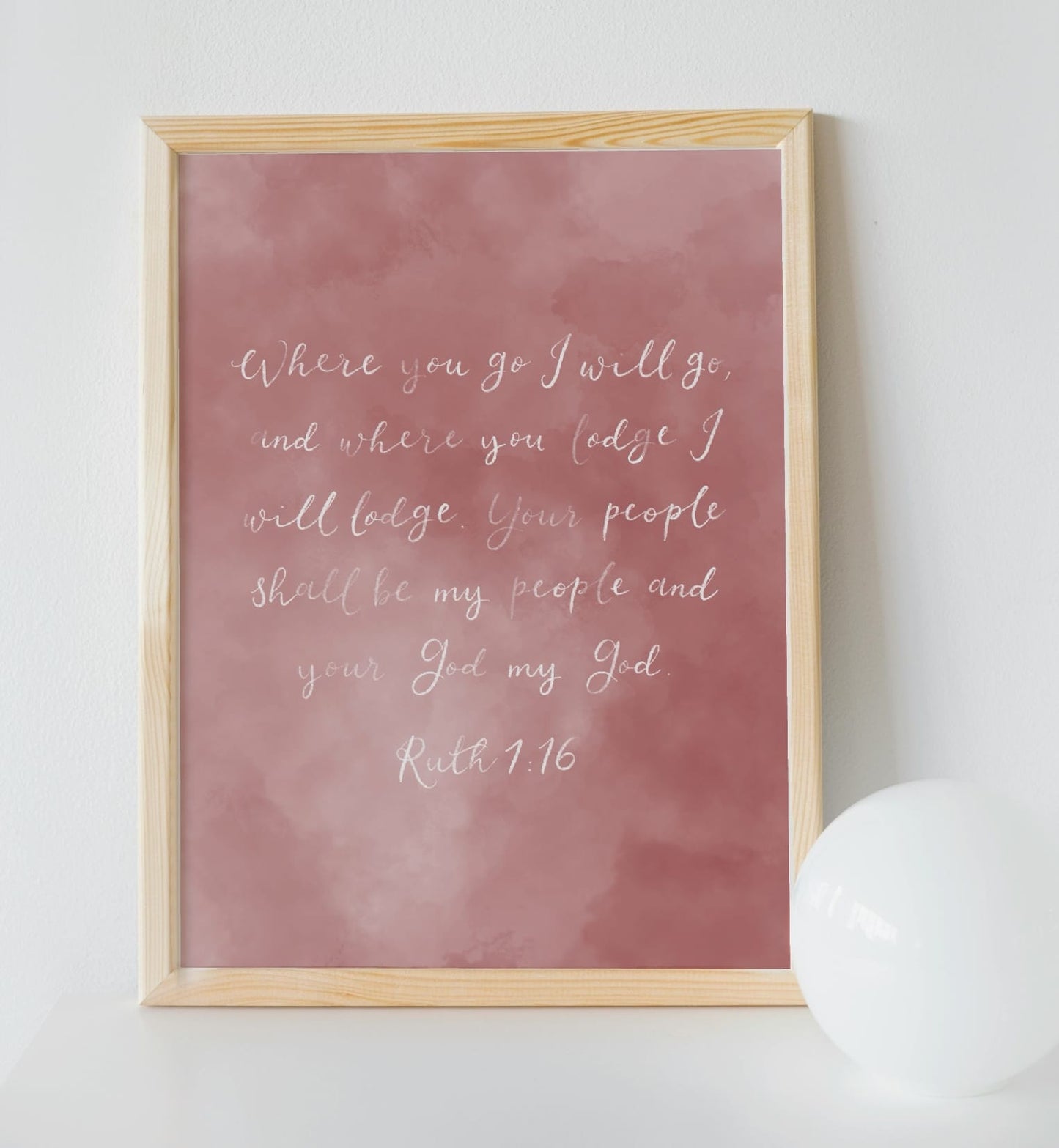 Christian Print - Ruth 1:16 - Where You Go I Will Go And Hope Designs Print