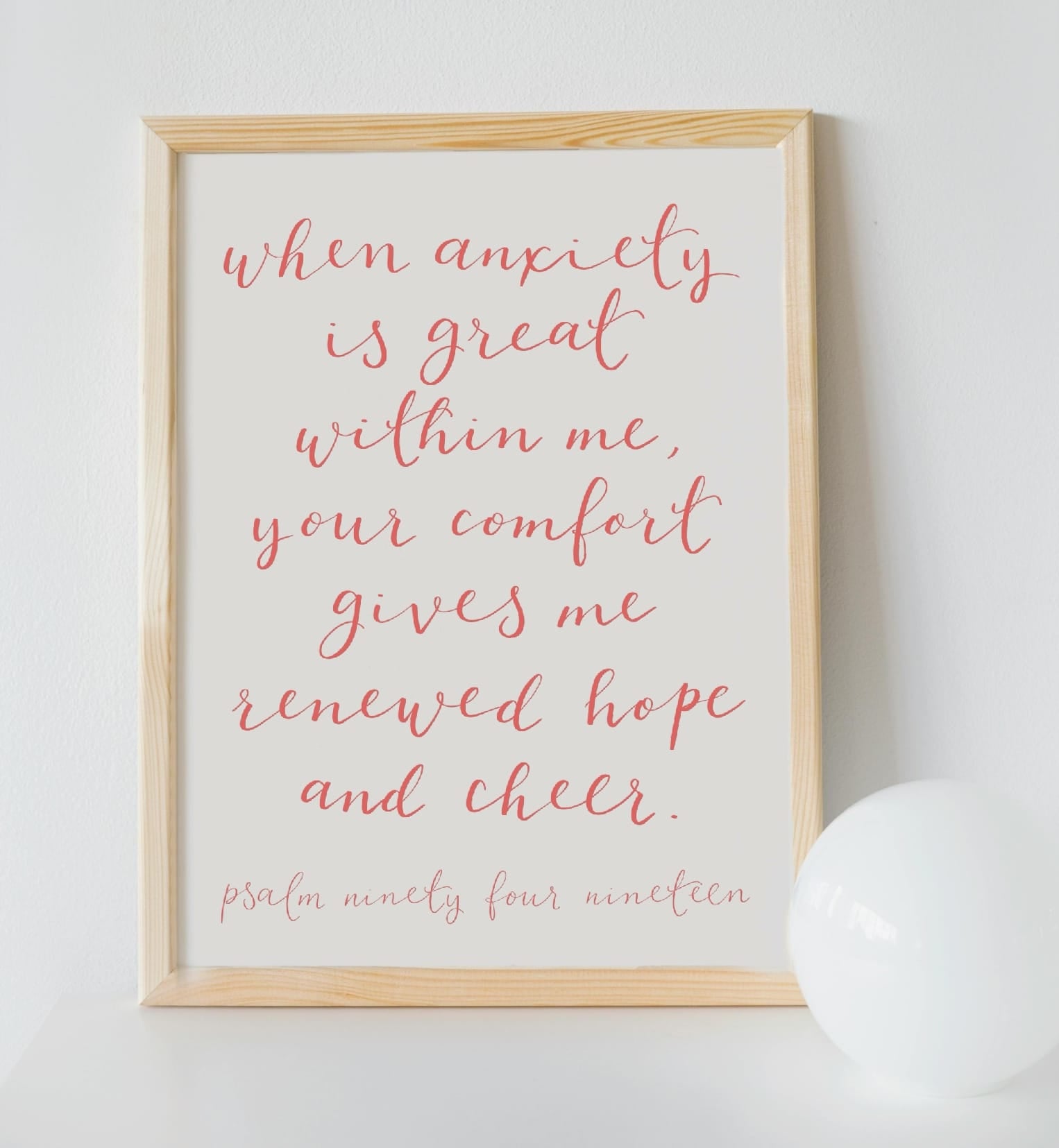 Christian Print - When Anxiety Is Great Within Me - Pink And Hope Designs Print