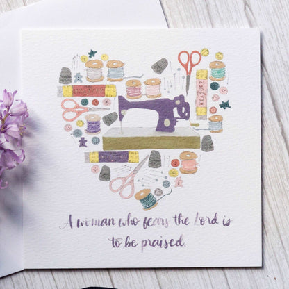 Christian sewing heart card And Hope Designs Cards