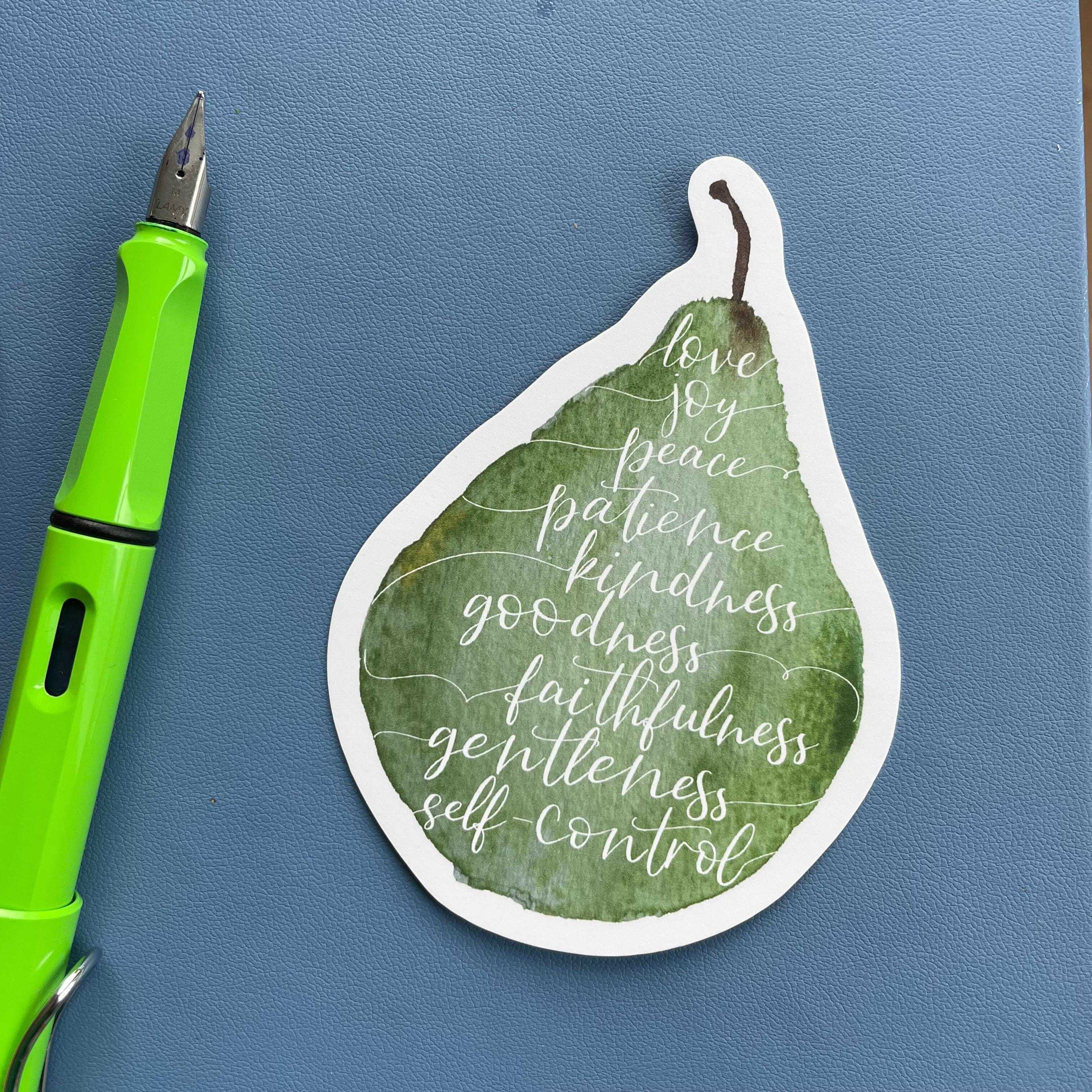 Christian sticker, fruit of the spirit vinyl waterproof pear – And Hope ...