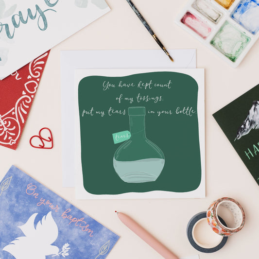 Christian Sympathy Card - Bottle of Tears And Hope Designs Cards