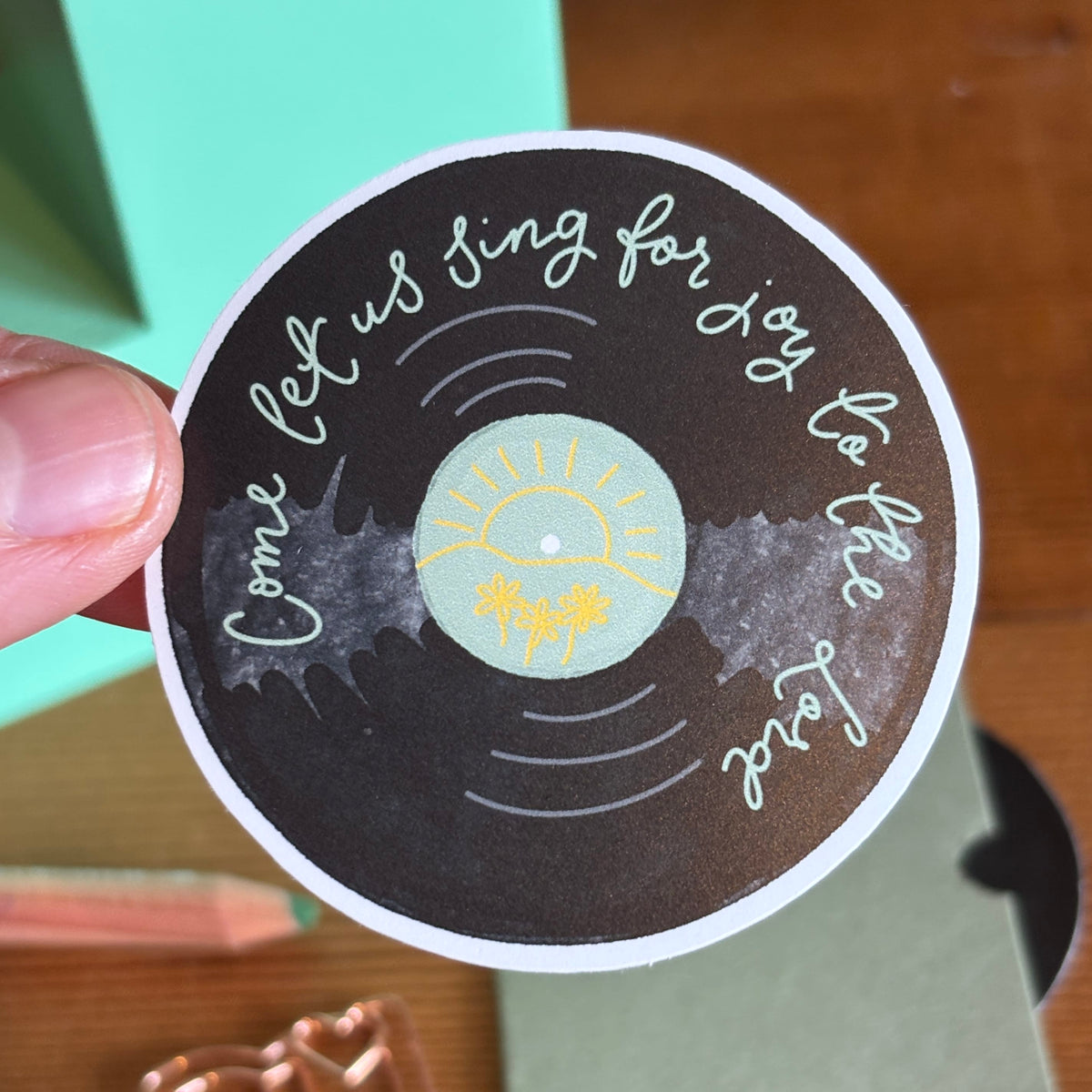Christian Vinyl Sticker - Come Let Us Sing For Joy To The Lord And Hope Designs stickers