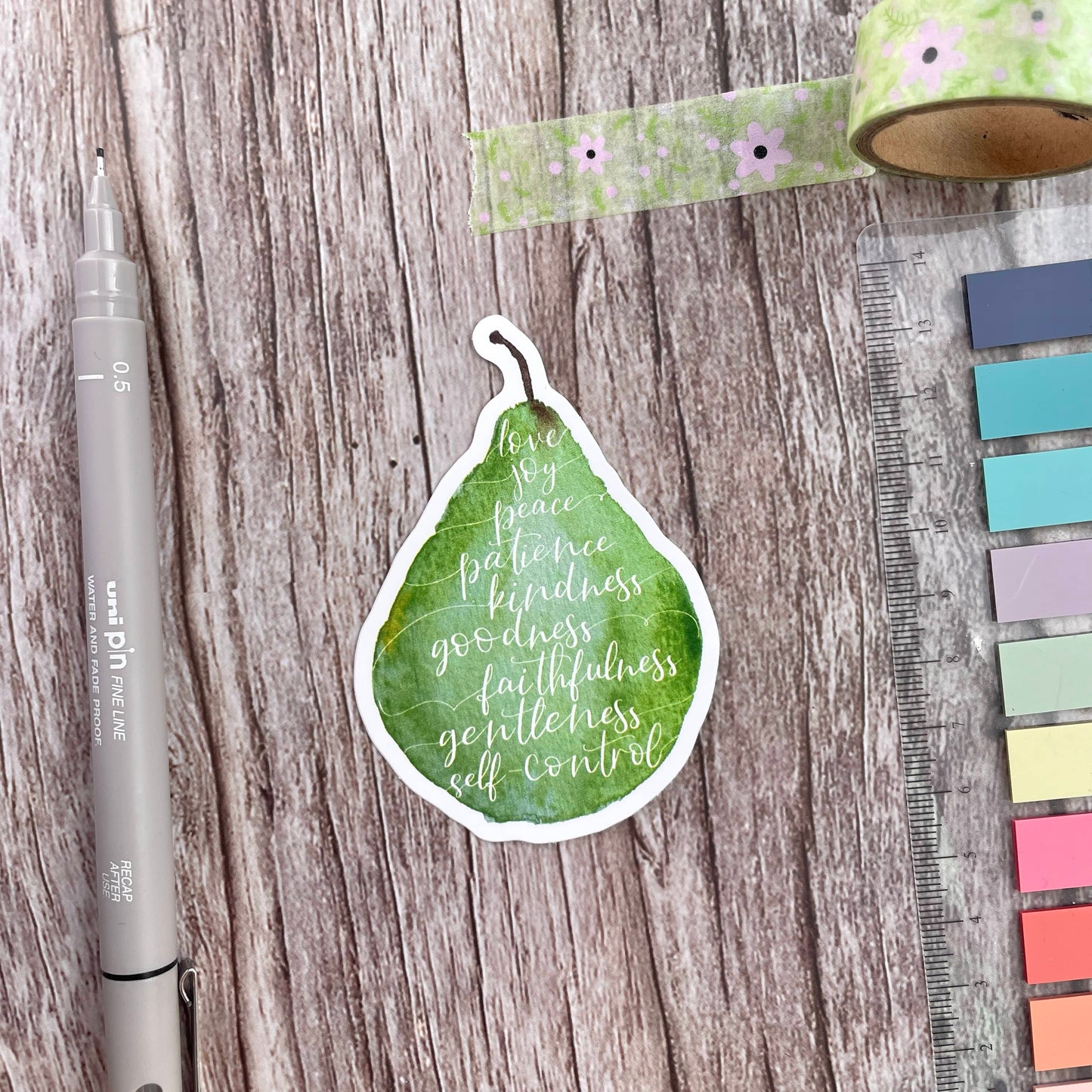 Christian Vinyl Sticker - Fruit of The Spirit Pear And Hope Designs stickers