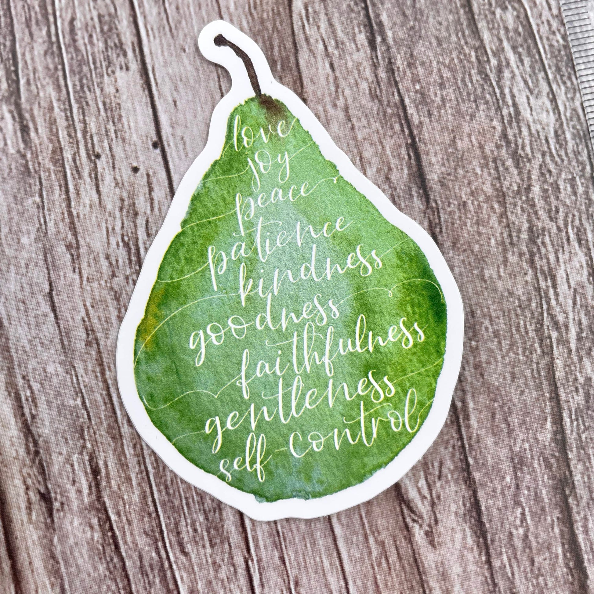 Christian Vinyl Sticker - Fruit of The Spirit Pear And Hope Designs stickers