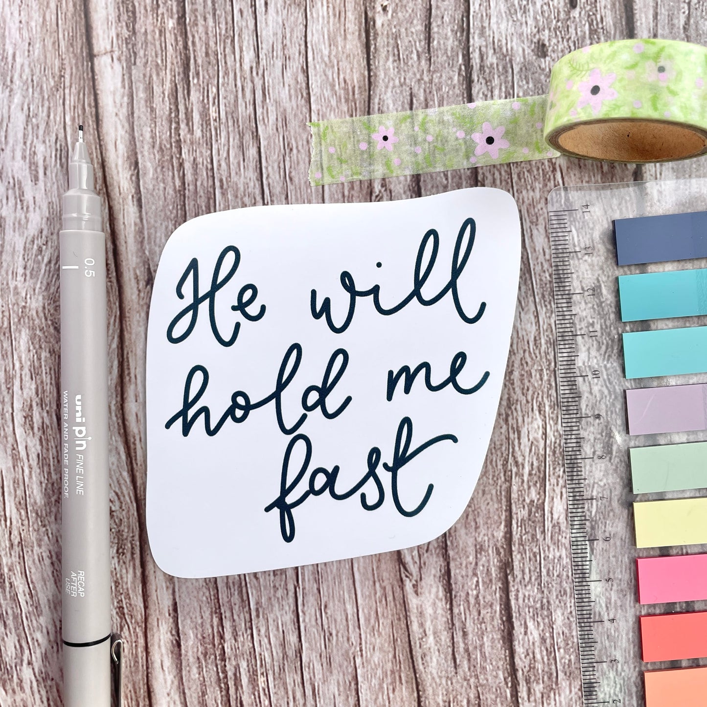 Christian Vinyl Sticker - He Will Hold Me Fast And Hope Designs stickers