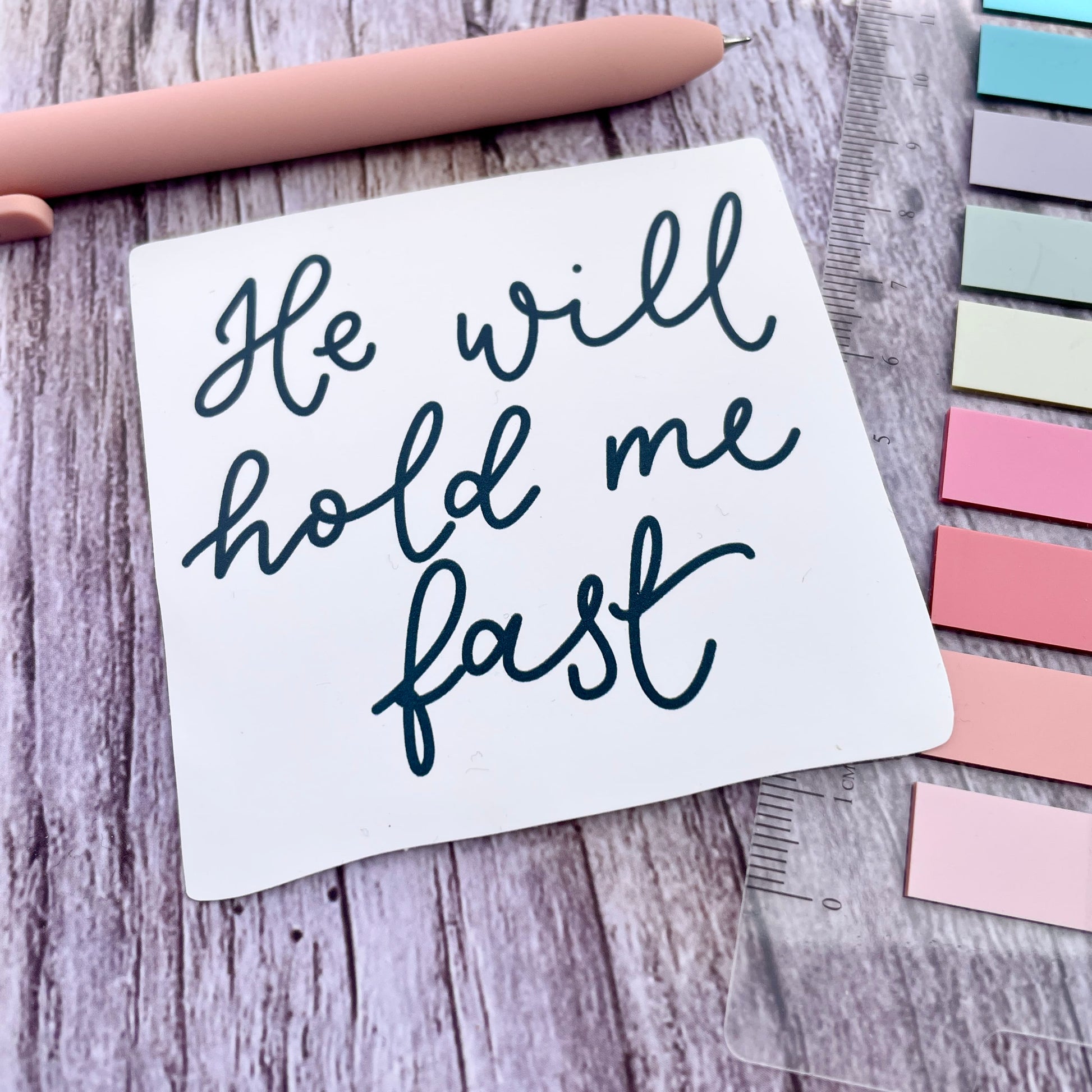 Christian Vinyl Sticker - He Will Hold Me Fast And Hope Designs stickers