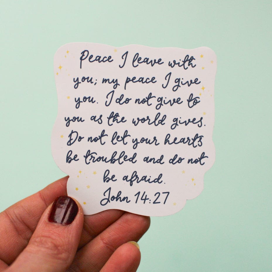 Christian vinyl sticker - John 14:27 - Peace I leave with you And Hope Designs stickers