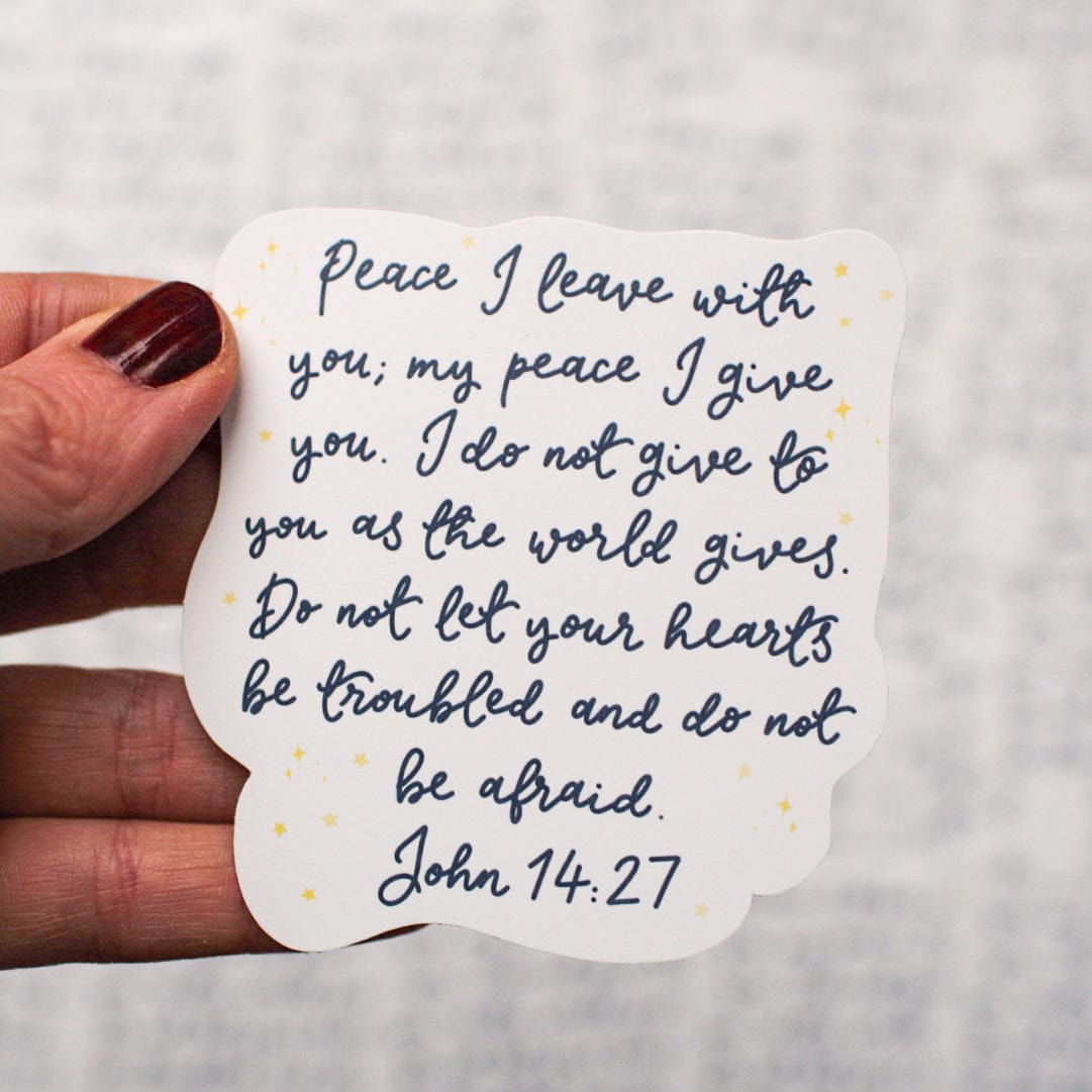 Christian vinyl sticker - John 14:27 - Peace I leave with you And Hope Designs stickers