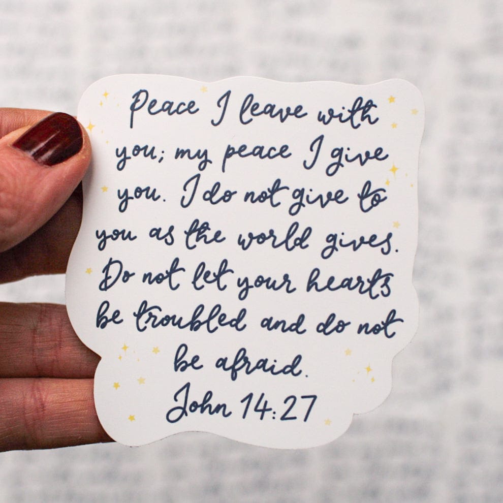 Christian vinyl sticker - John 14:27 - Peace I leave with you And Hope Designs stickers