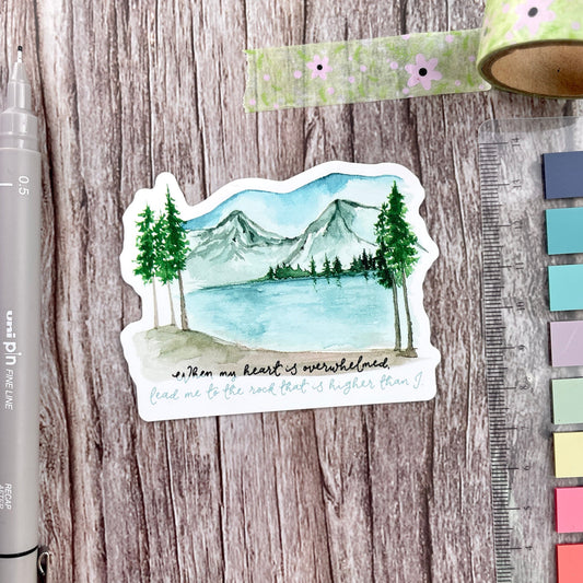 Christian Vinyl Sticker - Lead Me to the Rock And Hope Designs stickers