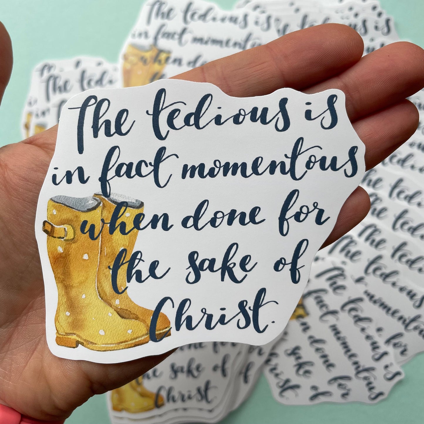 Christian vinyl sticker - tedious is momentous quote And Hope Designs stickers