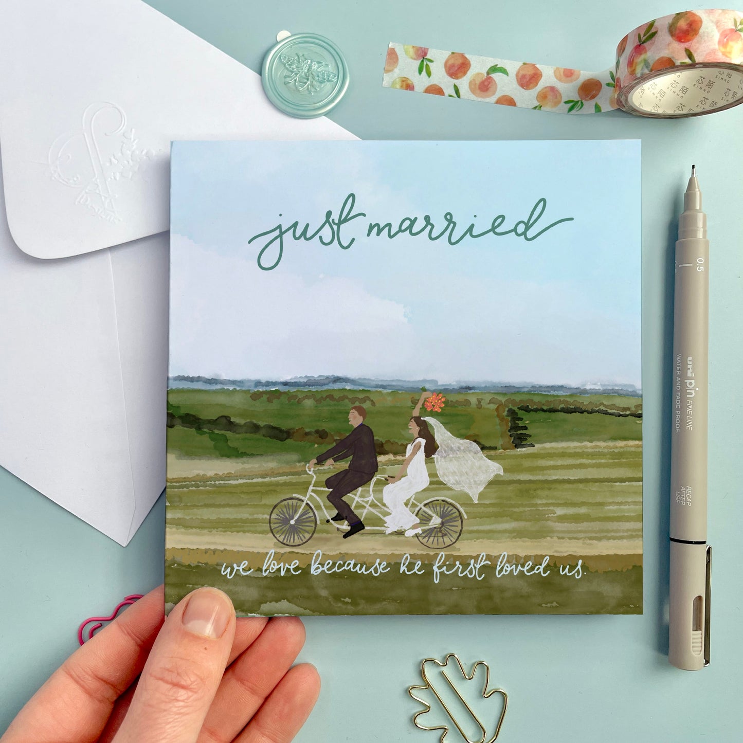 Christian Wedding Card - Just Married Tandem And Hope Designs Cards