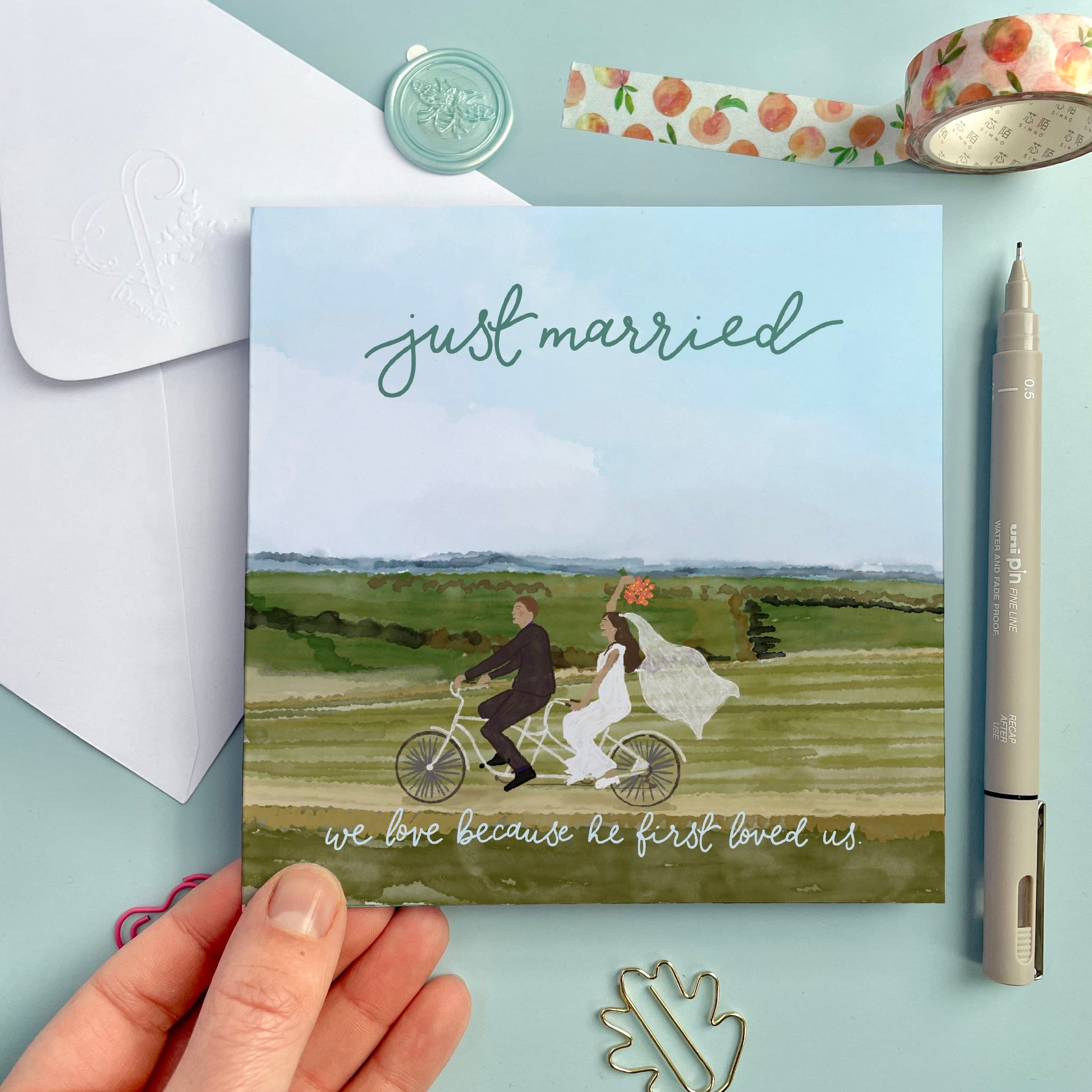 Christian Wedding Card - Just Married Tandem And Hope Designs Cards