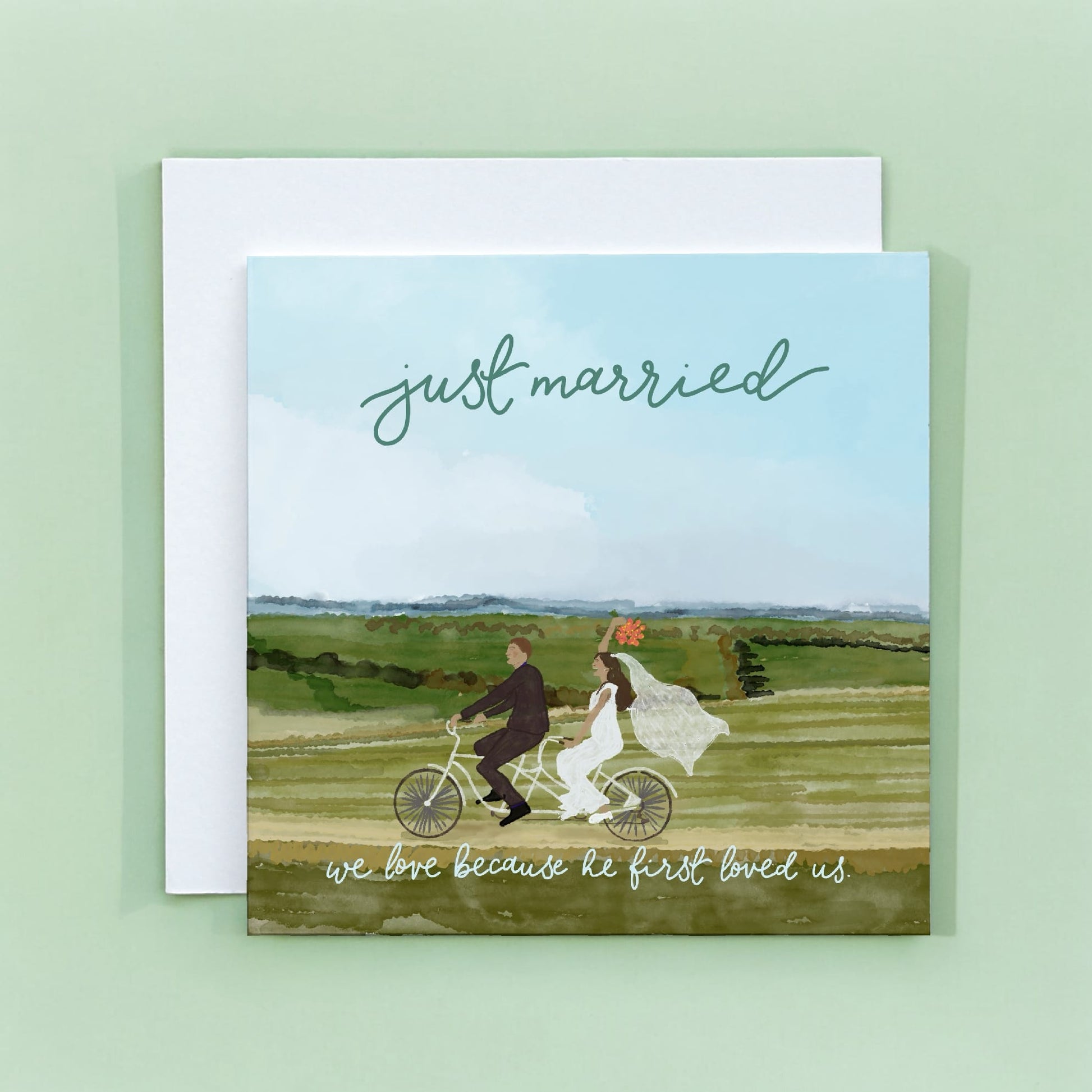 Christian Wedding Card - Just Married Tandem And Hope Designs Cards