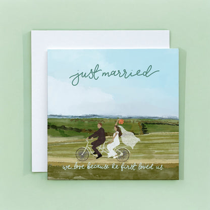 Christian Wedding Card - Just Married Tandem And Hope Designs Cards
