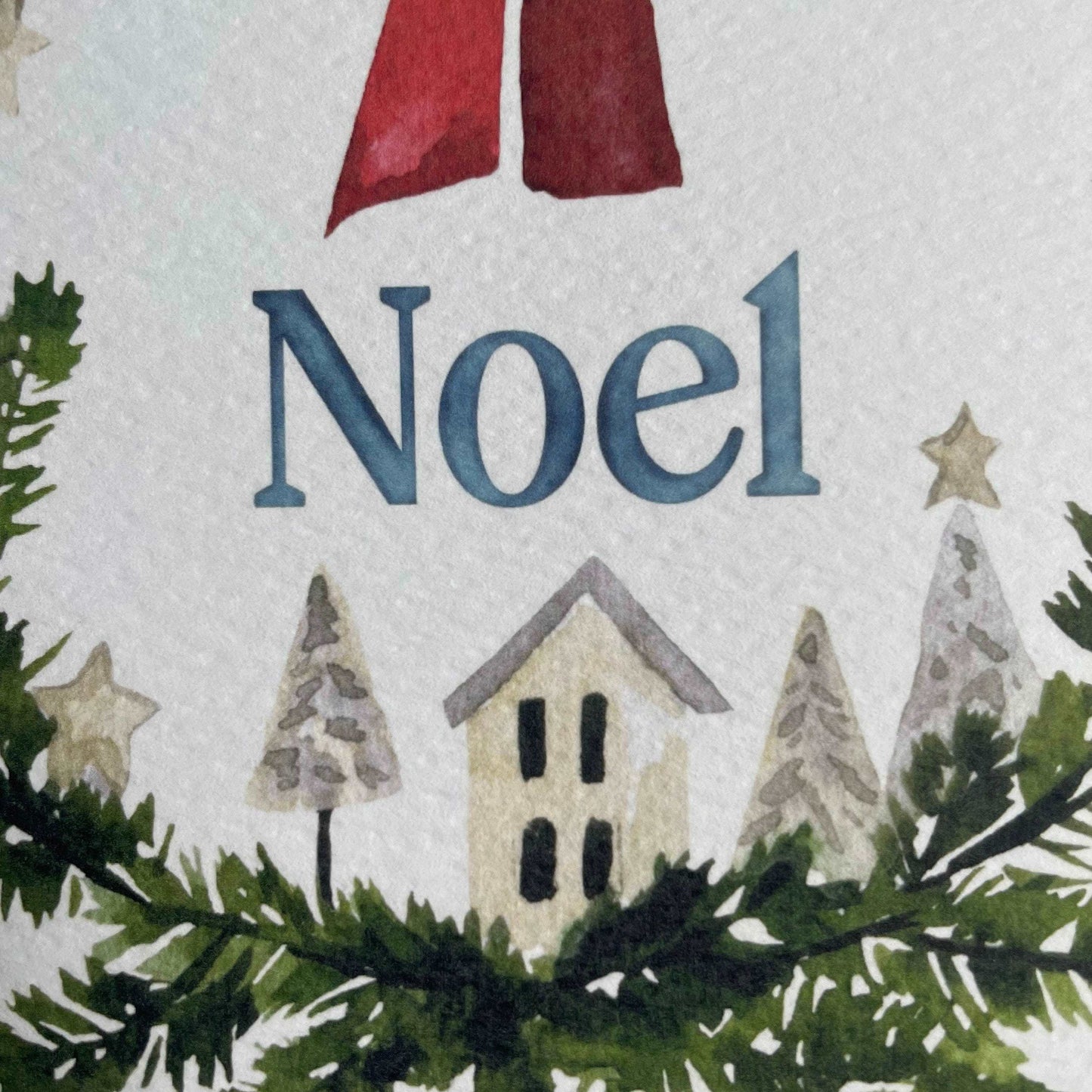 Christmas card - Noel with fir branch wreath And Hope Designs Cards