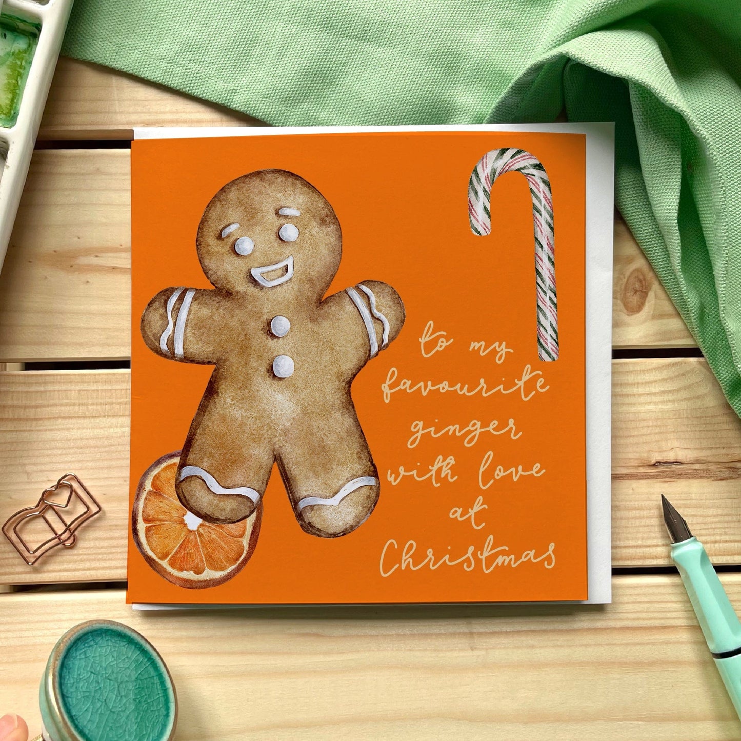 Christmas card - to my favourite ginger with love at Christmas And Hope Designs Cards